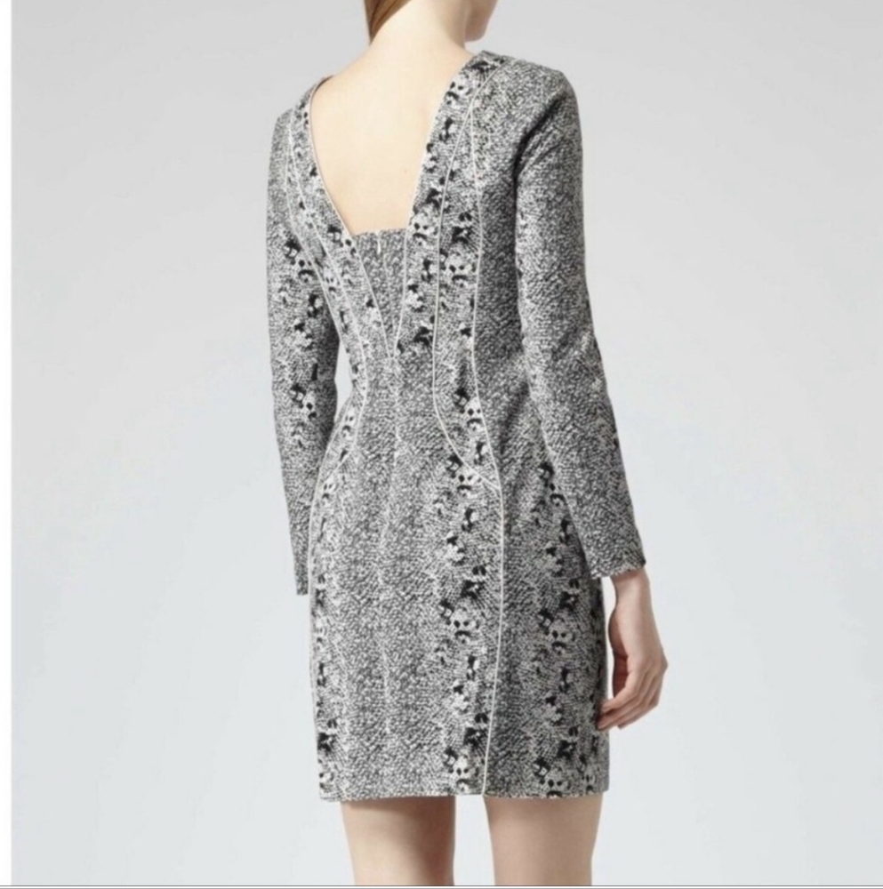Reiss Python Snake Pattern Bodycon Mini Dress Lon… - image 3
